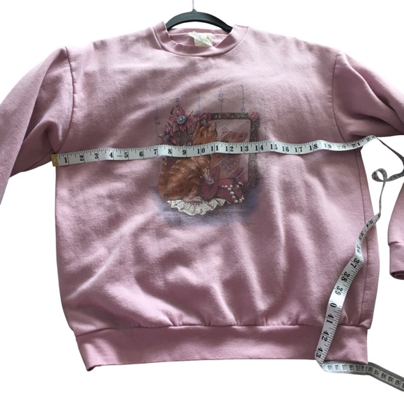 Vintage Grandmacore Cat Sweatshirt 80s Small - Picture 4 of 7